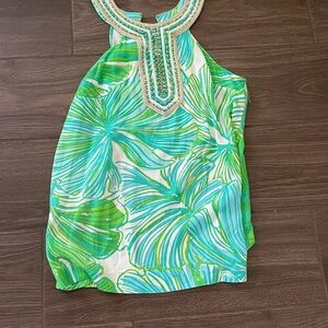 Lilly Pulitzer Tropical Green and White Dress